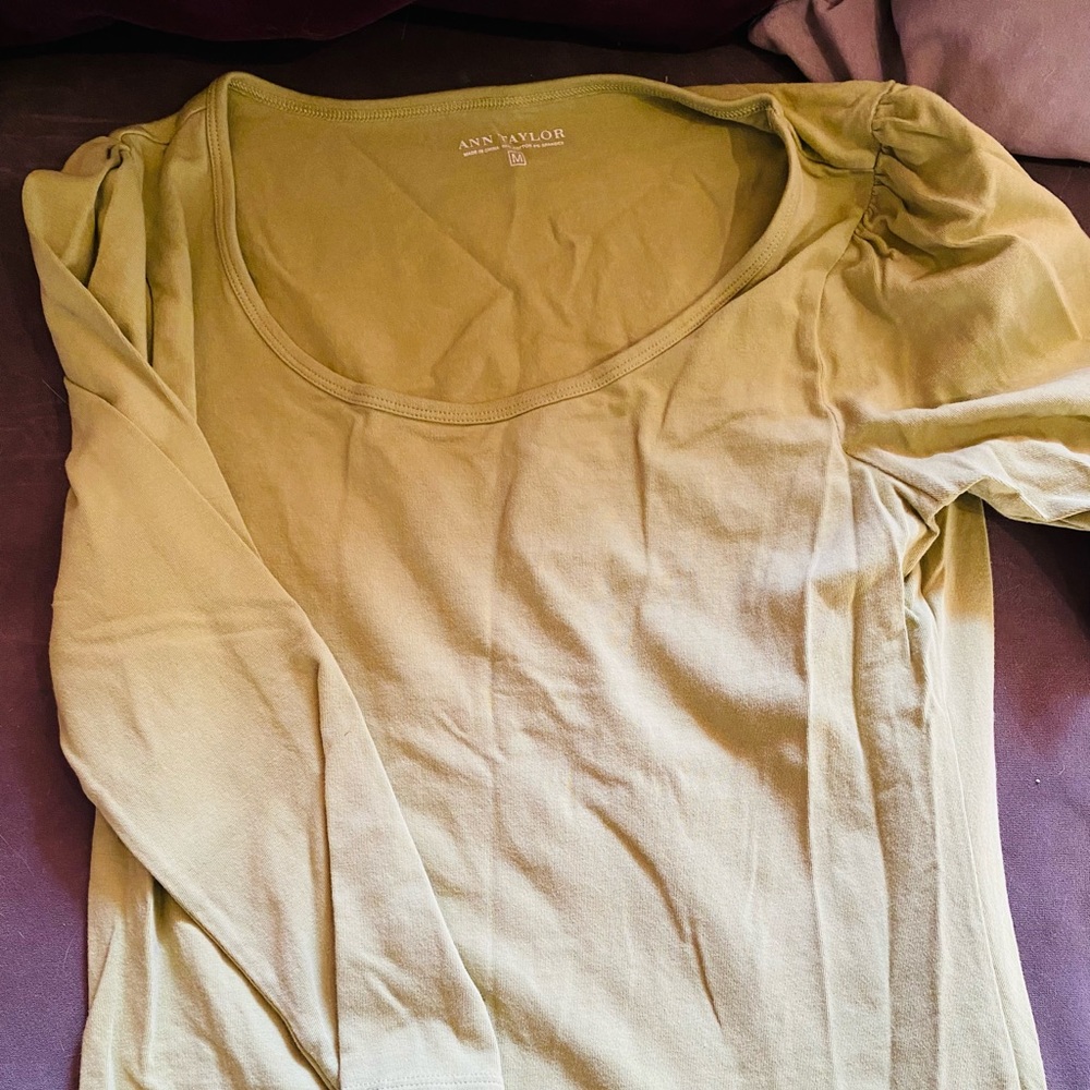 Green 3/4 to full sleeve Ann Taylor shirt